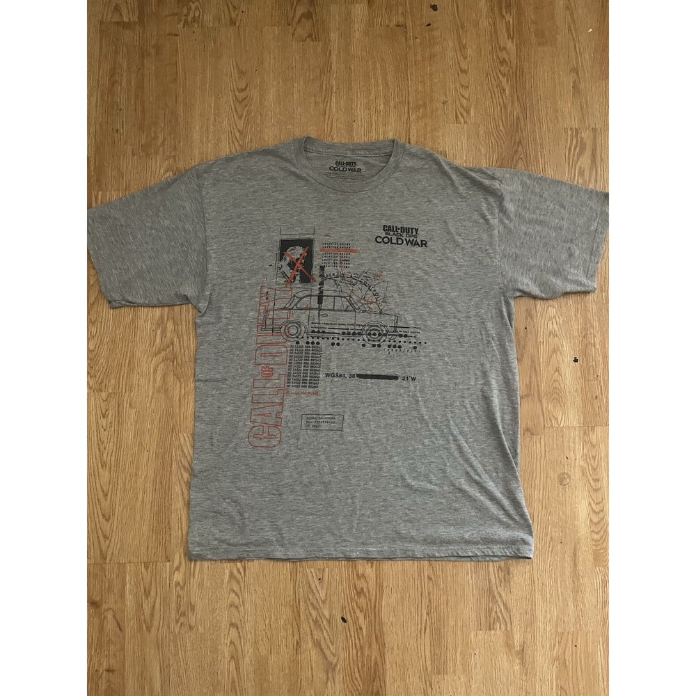 Call of Duty Black Ops Cold War T-Shirt Gray Graphic Cotton Blend Men’s Large